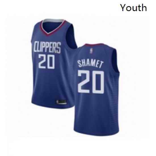 Youth Los Angeles Clippers 20 Landry Shamet Swingman Blue Basketball Jersey Icon Edition